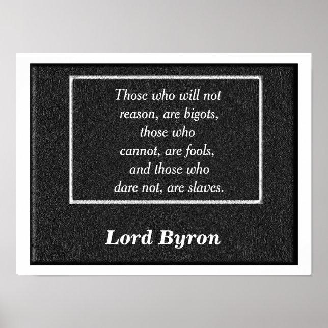 Lord Byron zitiert Poster (Vorne)