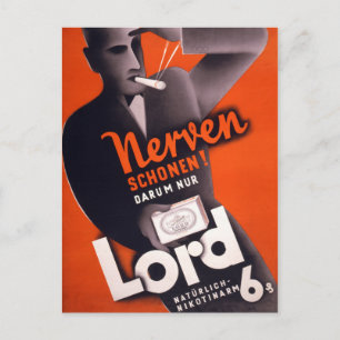 Lord Cigarettes German Vintage Poster wiederherges Postkarte