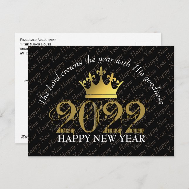 LORD CROWNS JAHR 2022 Christliches Glück Neues Jah Postkarte (Vorne/Hinten)
