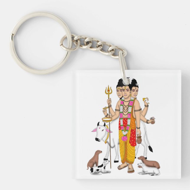 Lord Dattatreya Keychain Schlüsselanhänger (Vorderseite)