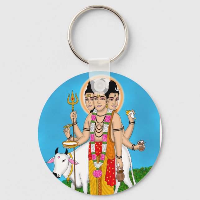 Lord Dattatreya Keychain Schlüsselanhänger (Vorderseite)