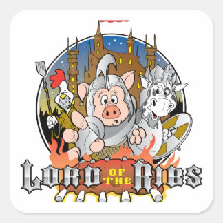 LORD DER RIBS-GRILLEN QUADRATISCHER AUFKLEBER