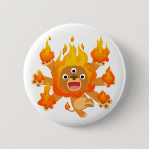 Lord des Feuers!! (niedlicher Cartoonlöwe) Button