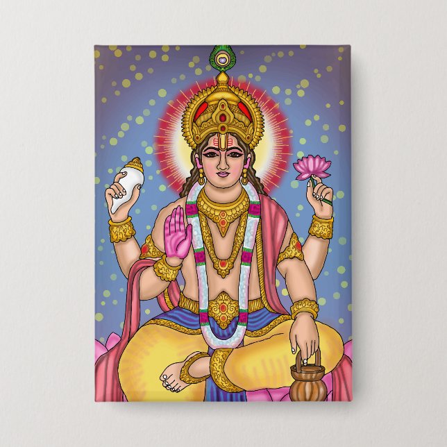 Lord-Dhanvantari-Knopf Button (Vorderseite)