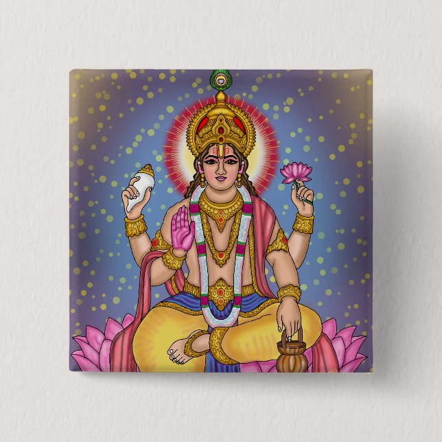 Lord-Dhanvantari-Knopf Button (Vorderseite)