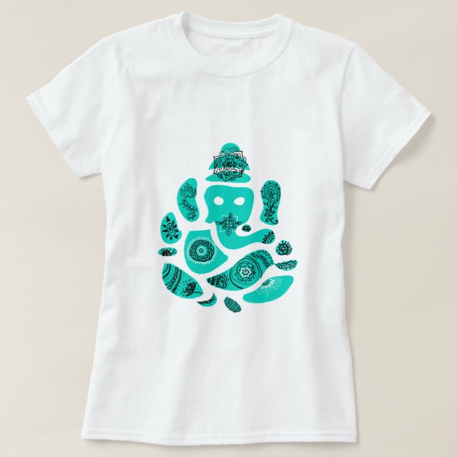Lord Ganesh Elephant Women's Basic T - Shirt, Whit T-Shirt (Design vorne)