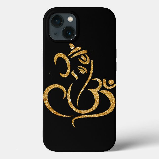 Lord Ganesh Hindu God Apple Gold Glitzer Case-Mate iPhone Hülle (Rückseite)