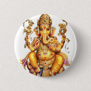 LORD GANESH HINDU GOD BUTTON