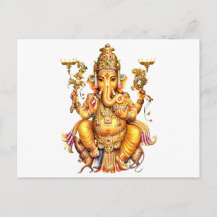 LORD GANESH HINDU GOD POSTKARTE