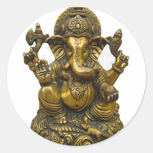 LORD GANESH HINDU GOD RUNDER AUFKLEBER (Vorderseite)