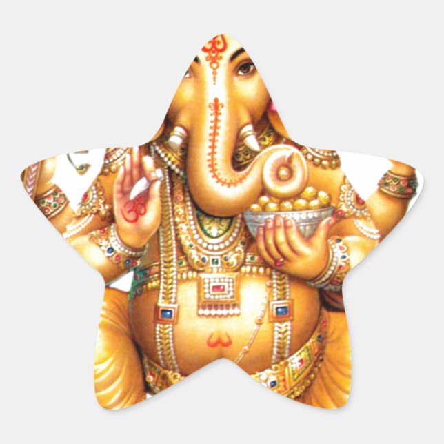 LORD GANESH HINDU GOD Stern-Aufkleber (Vorderseite)