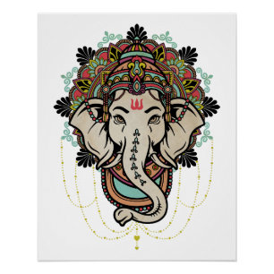 Lord Ganesh - hinduistischer Gott neuer Anfänge Poster