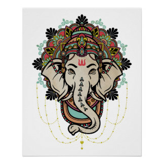 Lord Ganesh - hinduistischer Gott neuer Anfänge Poster