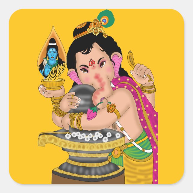 Lord Ganesha Aufkleber (Vorderseite)