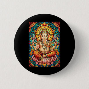 Lord Ganesha Buntglas Hindu Gott Hinduismus  Button