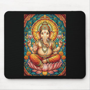 Lord Ganesha Buntglas Hindu Gott Hinduismus Mousepad