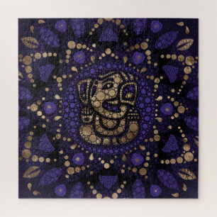 Lord Ganesha Dot Art Purys und Gold Puzzle