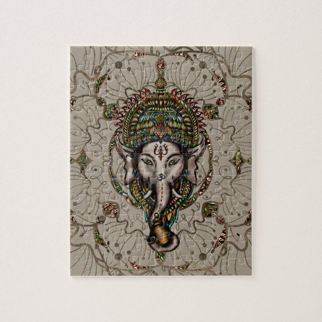 Lord Ganesha - Farbe auf Leinwand Puzzle (Vertikal)