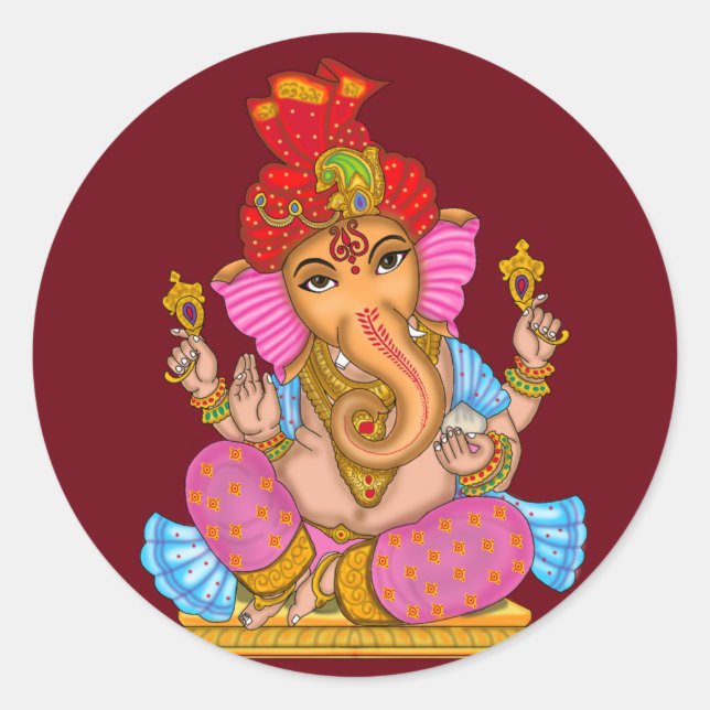 Lord Ganesha Glänzender Wasserfester Aufkleber (Vorderseite)