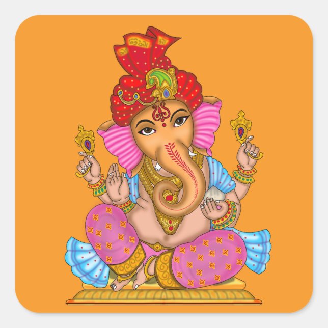 Lord Ganesha Glänzender Wasserfester Aufkleber (Vorderseite)