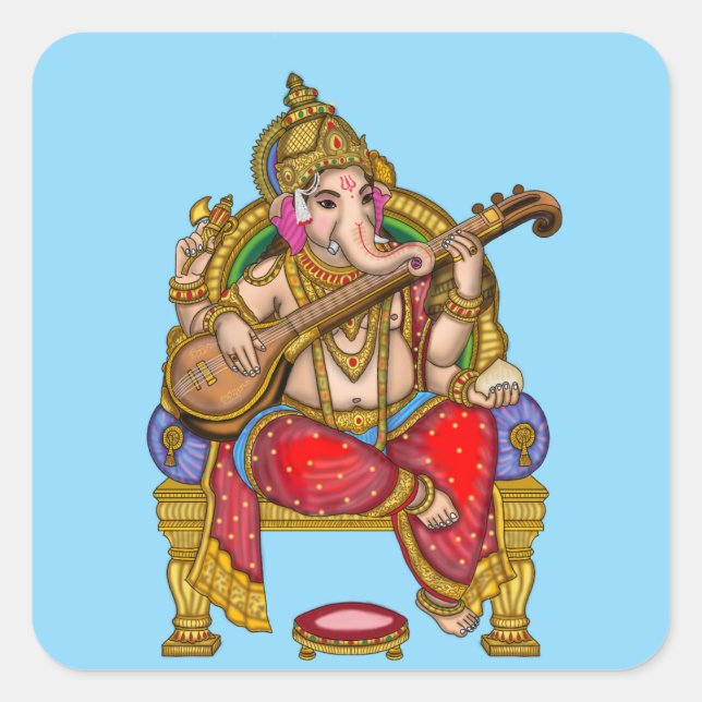Lord Ganesha Glänzender Wasserfester Aufkleber (Vorderseite)