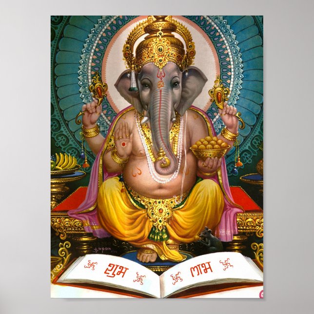 Lord Ganesha Indian Hindu Yoga Spiritual Poster (Vorne)