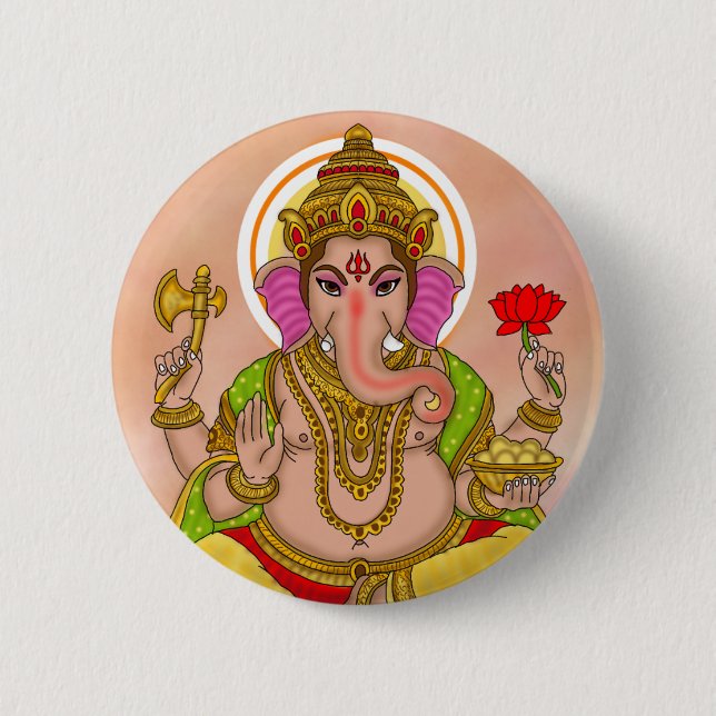 Lord Ganesha Knopf Button (Vorderseite)