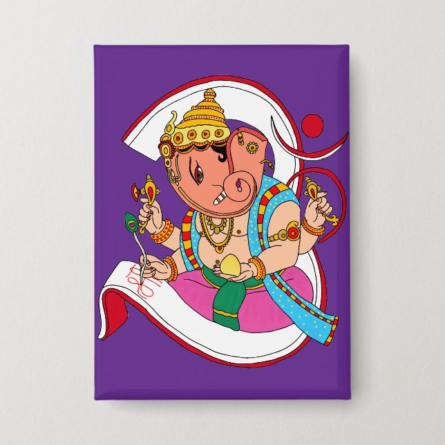 Lord Ganesha Knopf Button (Vorderseite)