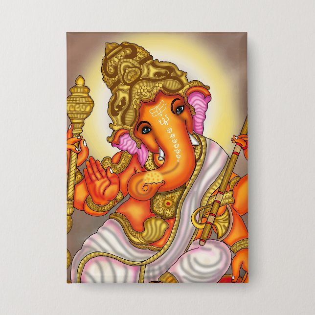 Lord Ganesha Knopf Button (Vorderseite)