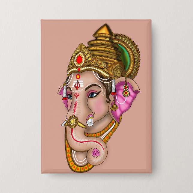 Lord Ganesha Knopf Button (Vorderseite)