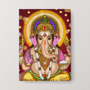 Lord Ganesha Knopf Button