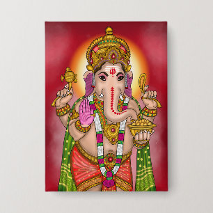 Lord Ganesha Knopf Button