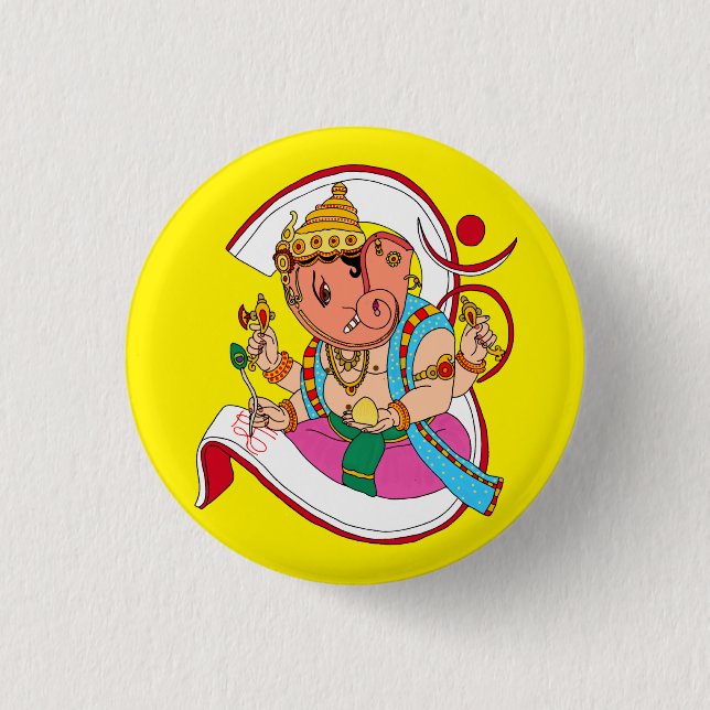 Lord Ganesha Knopf Button (Vorderseite)