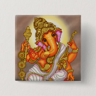 Lord Ganesha Knopf Button