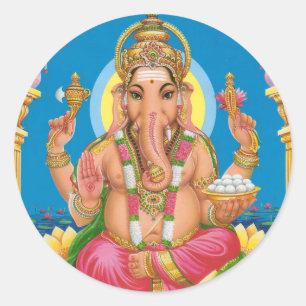 Lord Ganesha Runder Aufkleber