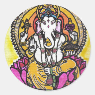 Lord Ganesha Runder Aufkleber
