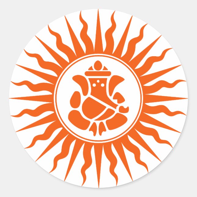 Lord Ganesha Sign Runder Aufkleber (Vorderseite)