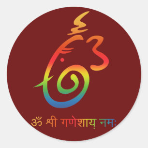 Lord Ganesha Sign Runder Aufkleber