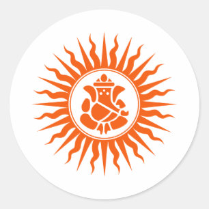 Lord Ganesha Sign Runder Aufkleber