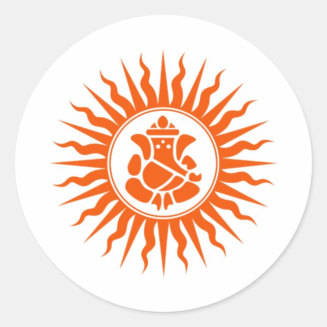 Lord Ganesha Sign Runder Aufkleber (Vorderseite)