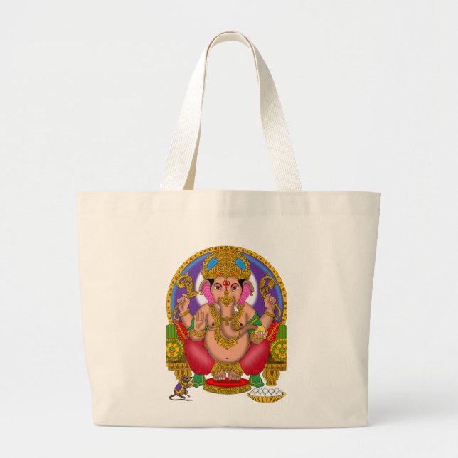 Lord Ganesha-Tragetasche Jumbo Stoffbeutel (Vorne)