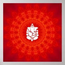 Lord Ganesha über Mandala Poster