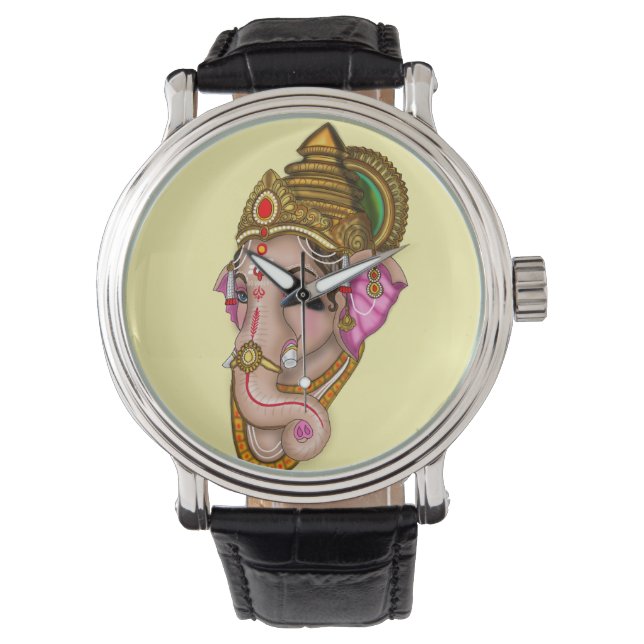 Lord Ganesha Wanduhr Armbanduhr (Vorderseite)