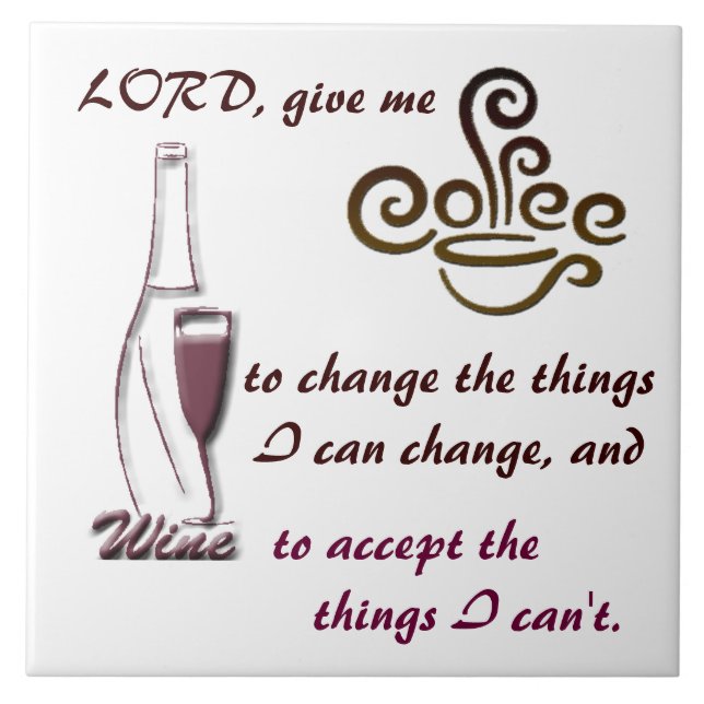 Lord, geben mir Kaffee…. Fliese (Vorderseite)