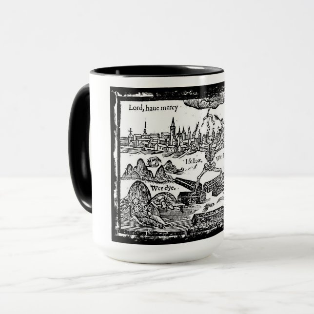 "Lord, haben Gnade auf schwarze Pest-Tasse Tasse (Vorderseite Links)