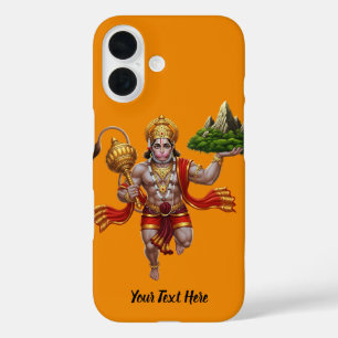 Lord Hanuman Flying Lifting Mountain iPhone 16 Hülle