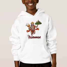 Lord Hanuman Flying Lifting Mountain Hoodie