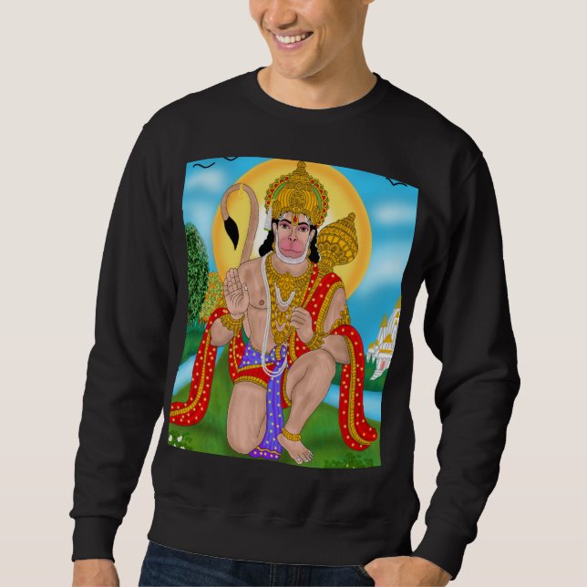 Lord Hanuman Hoodie – Spiritual Clothing & Casual  (Vorderseite)