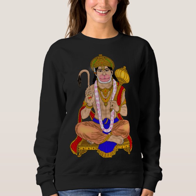 Lord Hanuman Hoodie – Winter Wear & Spiritual Fash (Vorderseite)