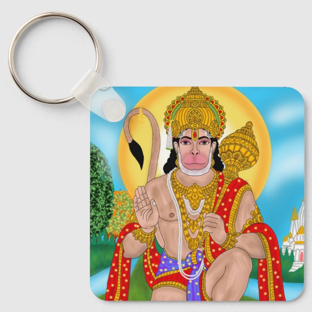 Lord Hanuman Keyring – Spiritual Keychain for Ever Schlüsselanhänger (Vorderseite)